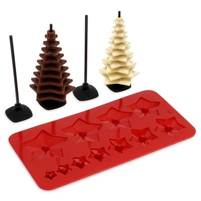 Silicone Christmas Tree Chocolate Mold, 9 Pieces.