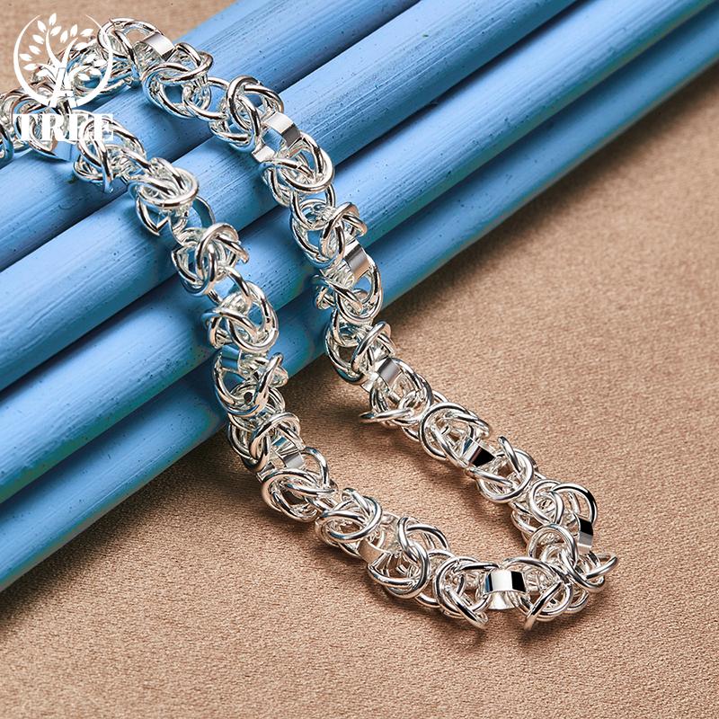 Ювелирные изделия из стерлингового серебра 925 пробы, 7 мм, 20 дюймов, ожерелья-цепочки