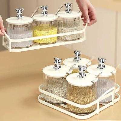 Стойка для приправ без перфорации, набор банок для приправ, коробка для хранения, кухонная соль, глутамат натрия, бутылка для приправы с перцем