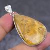 Натуральный ископаемый коралл драгоценный камень 925 стерлинговое серебро ювелирный кулон 2.01" t4q20