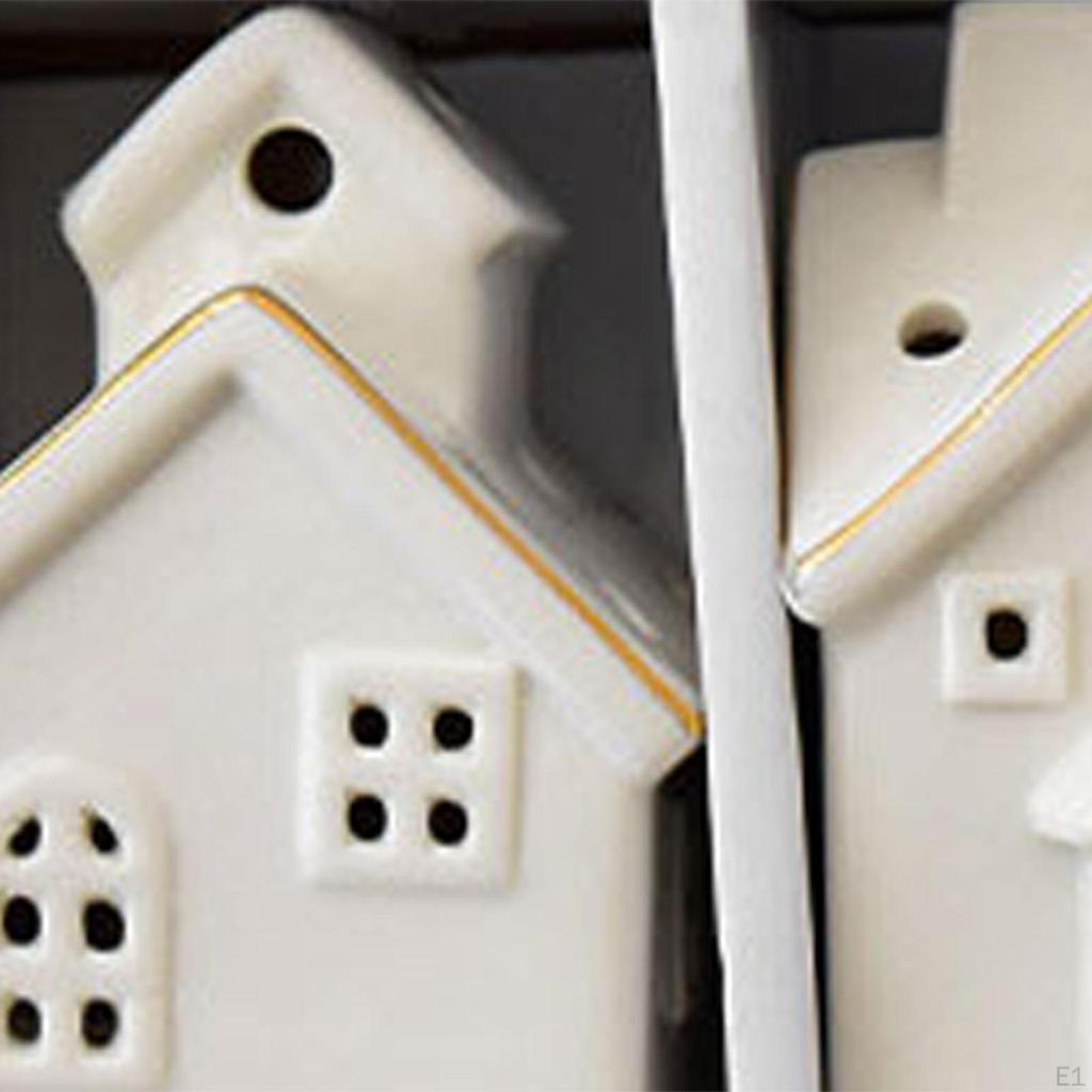 3 шт. Рождественская миниатюрная статуэтка в виде домика, настольный декор, керамическая маленькая фигурка для