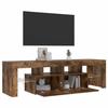 vidaXL Meuble TV avec lumières LED Chêne fumé 140x36,5x40 cm 822641