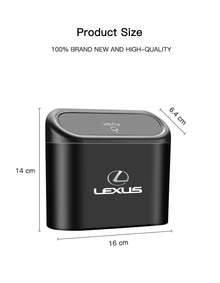 For Lexus F SPORT ES RX NX LS UX LM LX GX LC RZ IS CT GS RC HS SC TX Car Trash Can Garbage Bin Storage Box Interior Accessories