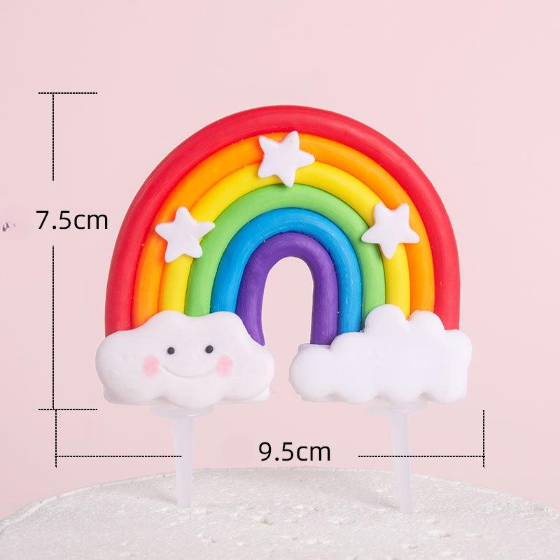 10 шт. Радужная серия, украшения для выпечки, для торта, для веселья, украшения, детский торт на день рождения, плагины для создания атмосферы, инструменты для украшения торта