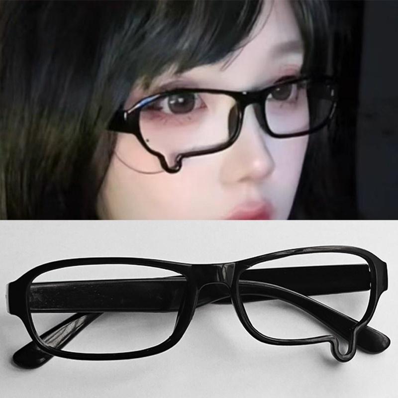 Y2K Teardrop Cosplay Glasses Unisex Without Lenses Eyeglass Jewelry Costume Anime Props Spectacles Eyewear Accessories Gifts