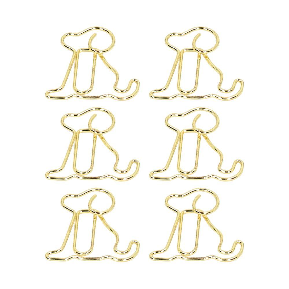 100Pcs Dog Shape Gold Paper Clips Gold Small Paper Clips Cute Paperclips Note Taking