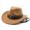 Ethnic Woolen Hats European and American Men and Women's Woolen Western Cowboy Hats