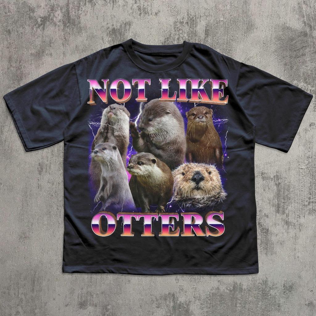 Not Like Otter Funny T shirt, Ironic Animal Shirt, Otters Lover Gift, Retro 90s Animal Meme Tee, Vintage Wildlife Graphic Tees