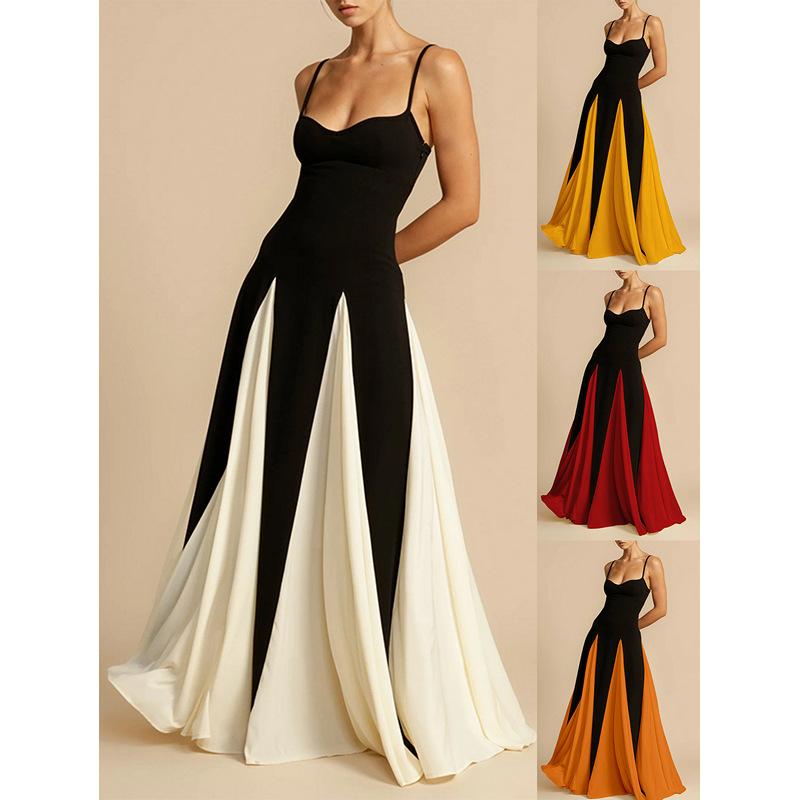 Элегантная мода модный ночной клуб с открытыми плечами сшитый большой юбкой слинг платье женские вечерние платья