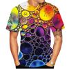 Rainbow Bubble Pattern Men's T-shirt Color 3D Printed T-shirt Summer Casual Harajuku O-Collar Shirt