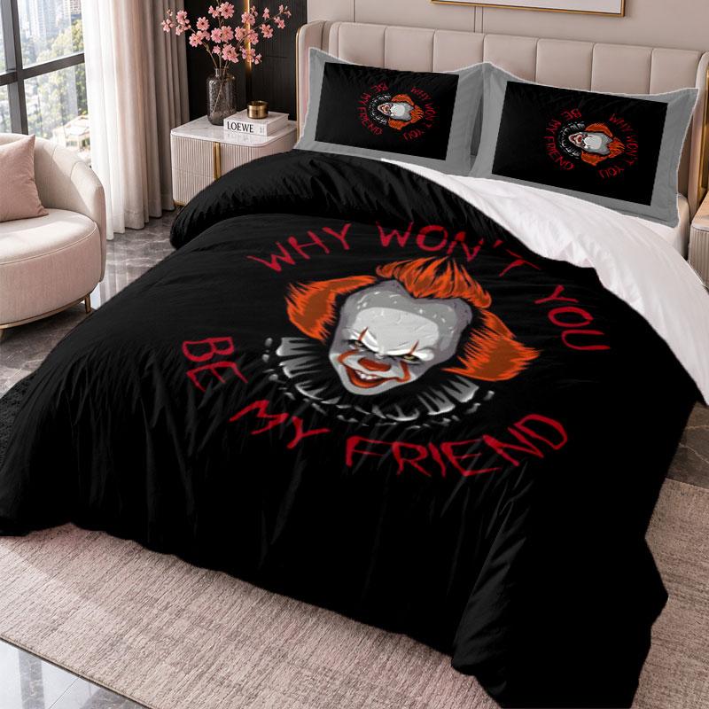 Horror Movies 3Pcs Bedding Set Duvet Cover With Two Pillowcases For Bedroom Home Decoration