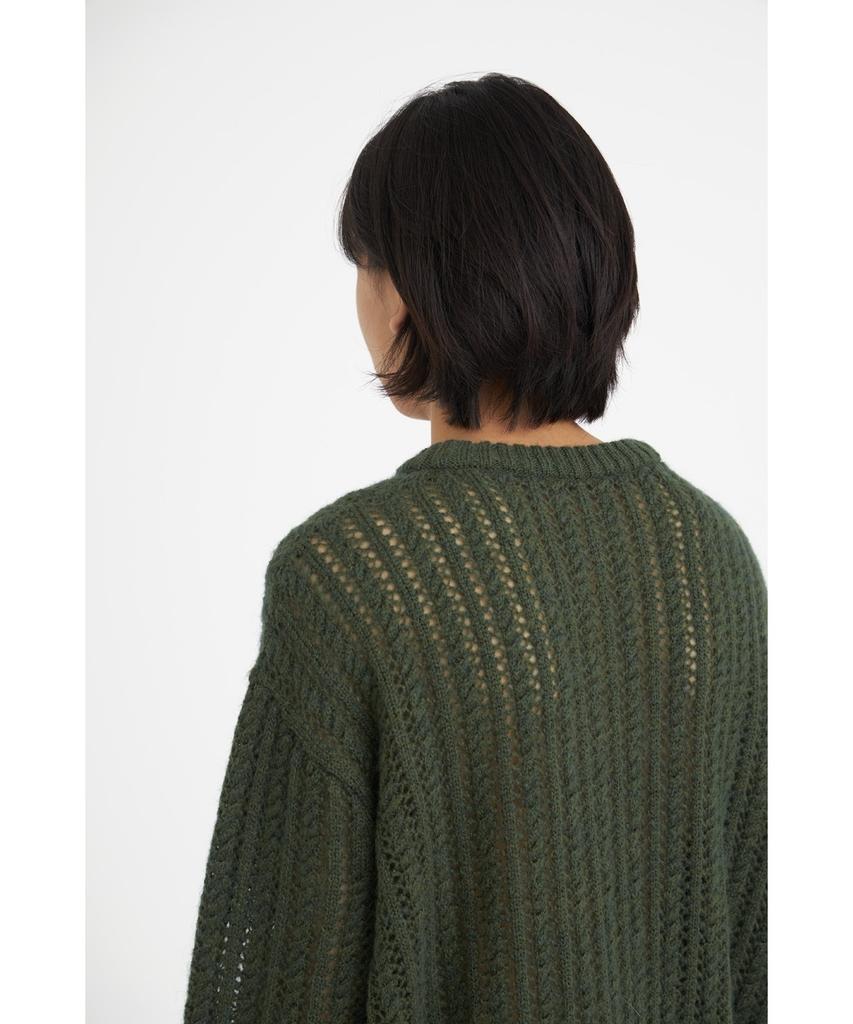 YOUTH Meshed Mohair Sweater_Olive