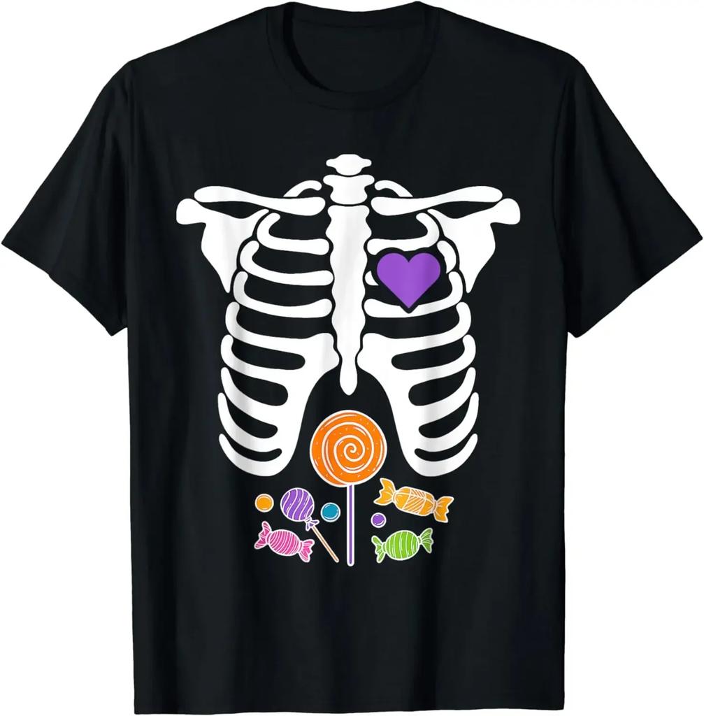 Halloween Candy Xray Skeleton Costume For Men Women Kid Boys TShirt Creative Men Funny Geek Tops Print Tee Male TShirt