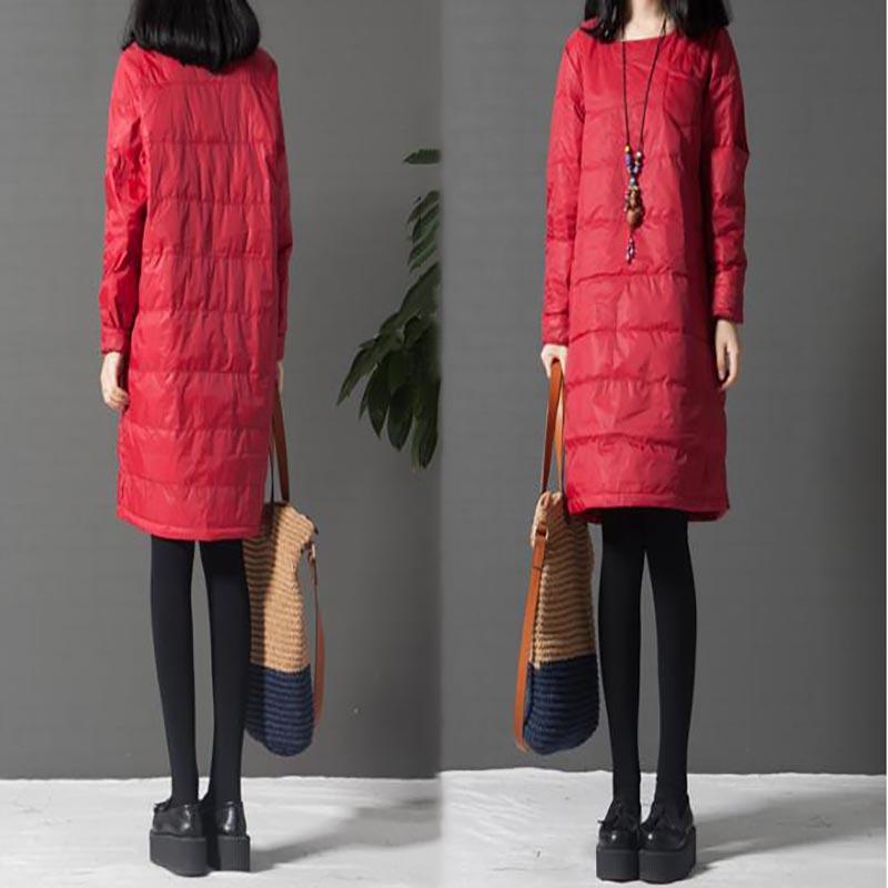 Женское Зимнее Теплое Стеганое Пальто Пуловер Платье Длинный Рукав Свободный Топ Большой Размер Для Максимального Комфорта И Стиля