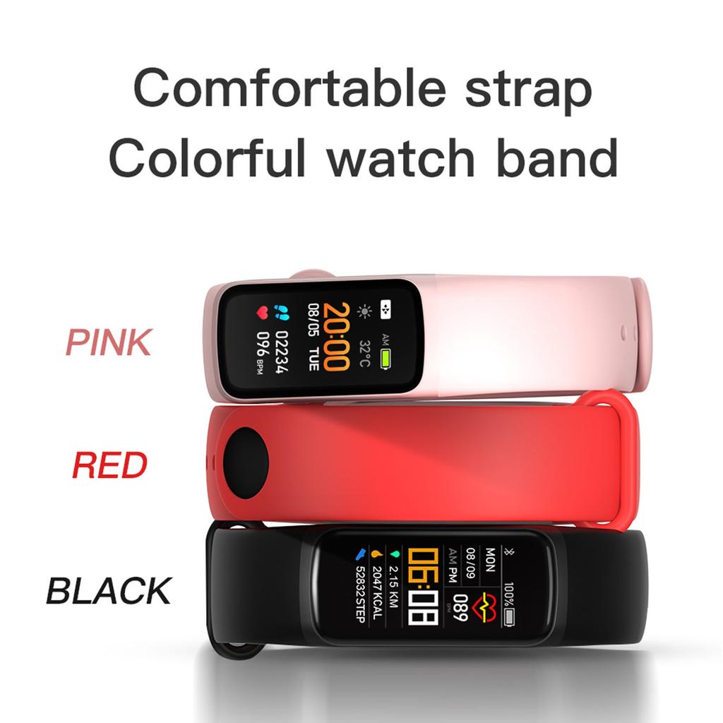 Fitness Tracker Bluetooth-compatible for iOS-Android Device with Blood Pressure Heart Rate Monitoring Sedentary Reminder