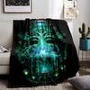 Glowing Green Tree of Life Mystic Design Abstract Black blanket  blanket, suitable for use in the bedroom, living room, on the sofa