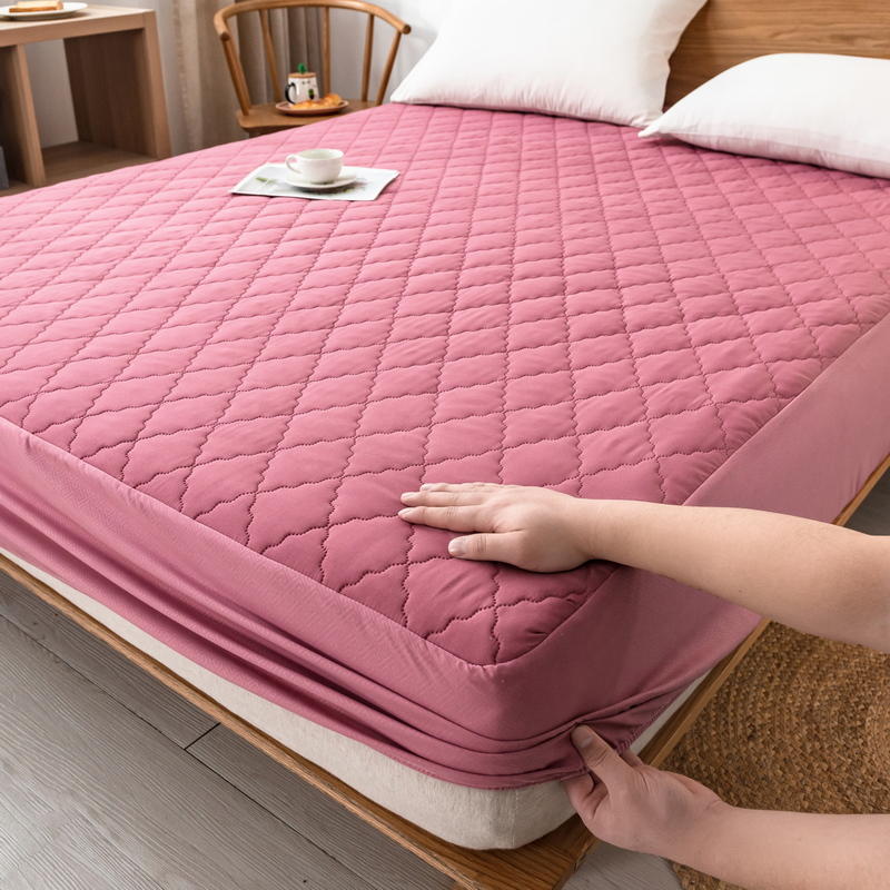 Thickened Fitted Sheet Plain Waterproof Matte Bedspread Four Season Simmons Dust Cover