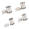 Stainless Steel Collapsible Cup Outdoor Travel Camping Portable Folding Cup with Keychain for Picnic