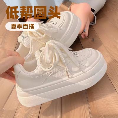 Четыре сезона простые белые туфли на платформе для женщин 2025 года, новые легкие и красивые повседневные универсальные спортивные трендовые женские туфли