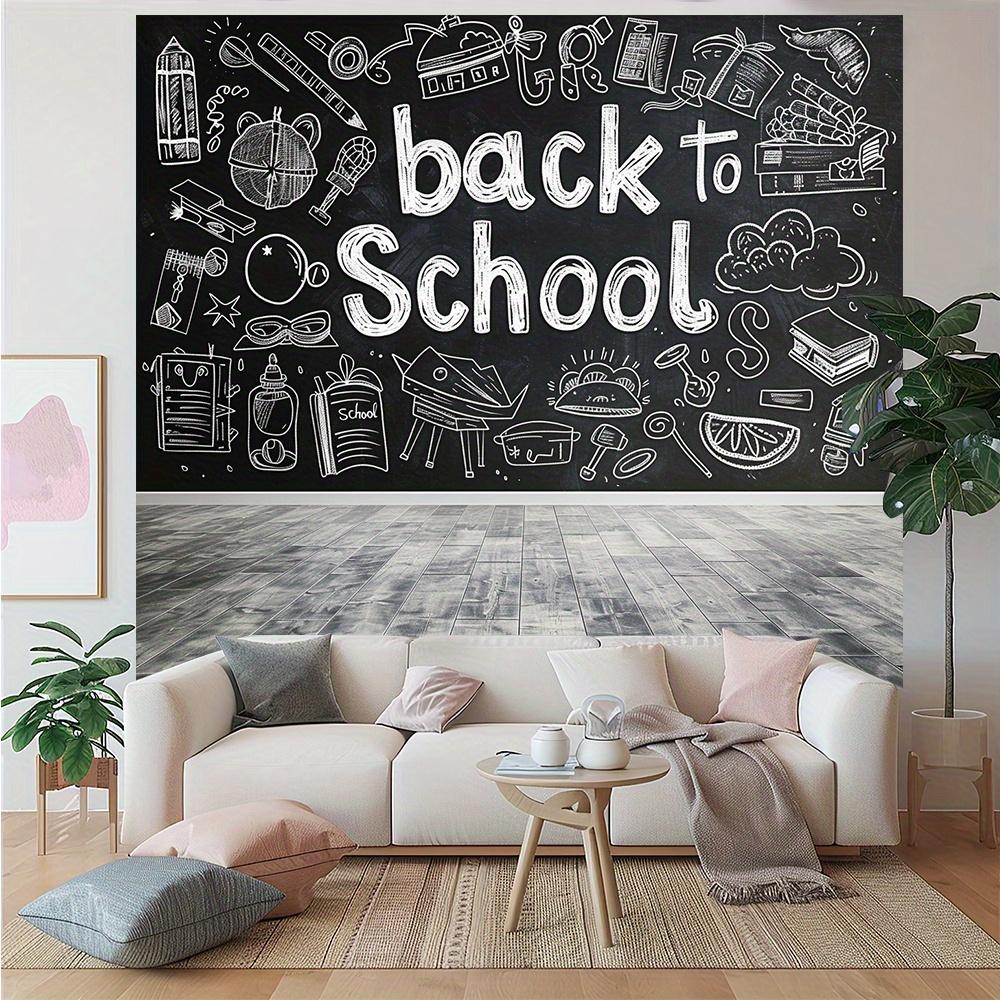Back to School Blackboard Photo Background Party Wedding Birthday Live and Decorative Use Black and White Retro Design