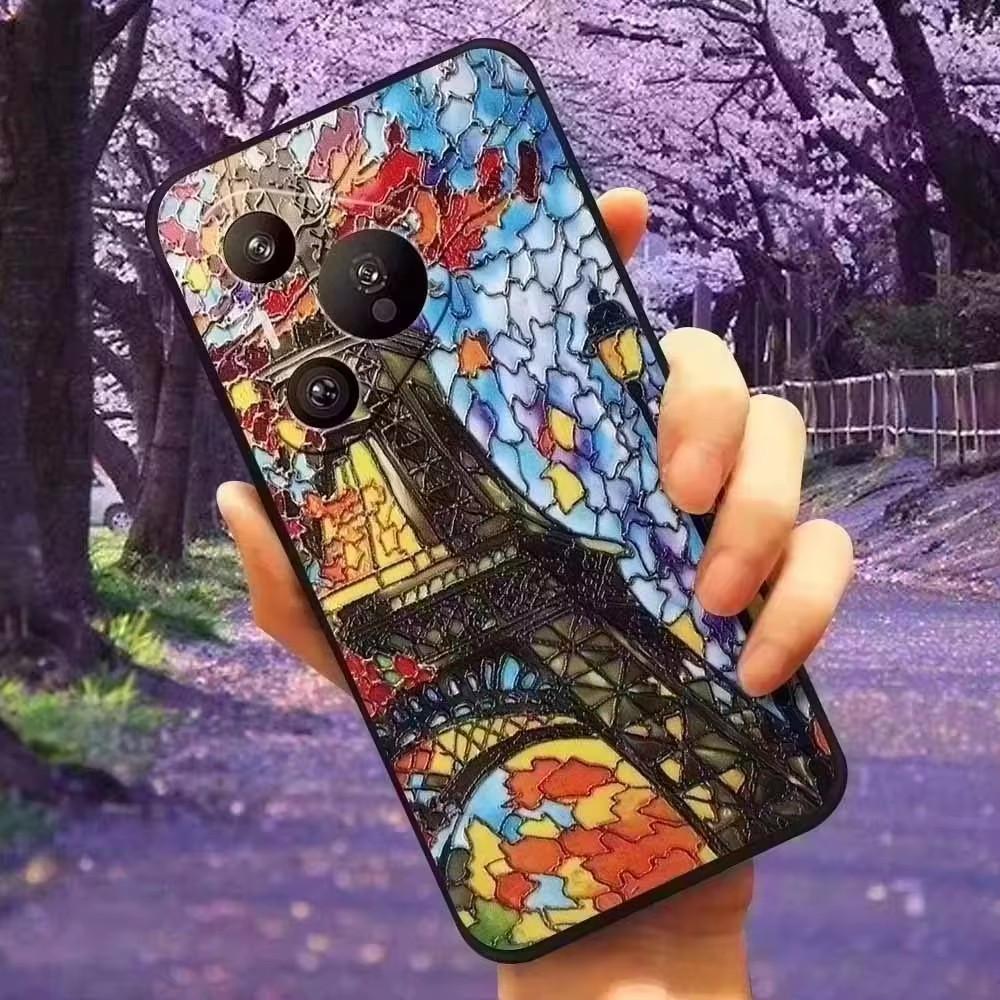 Чехол для Sony Xperia XZ2 / XZ2 Compact / XZ2 Premium, силиконовый чехол с 3D-рельефом цветов для Sony Xperia XZ2 Premium, мягкий