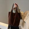 Vintage Large Capacity Women's Suede Shoulder Bag Solid Color Simple Casual Commuter Bag Retro Bags