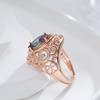 Vintage Pattern Colorful Zircon Large Rings Women Party Daily Classic Accessories