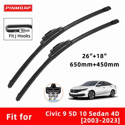 Автомобильные дворники с двойной резиной для Honda Civic 9 5D Civic 10 Sedan 4D Передние щетки Резак Автомобильные детали Аксессуары Стеклоочистители Изнашиваемые детали