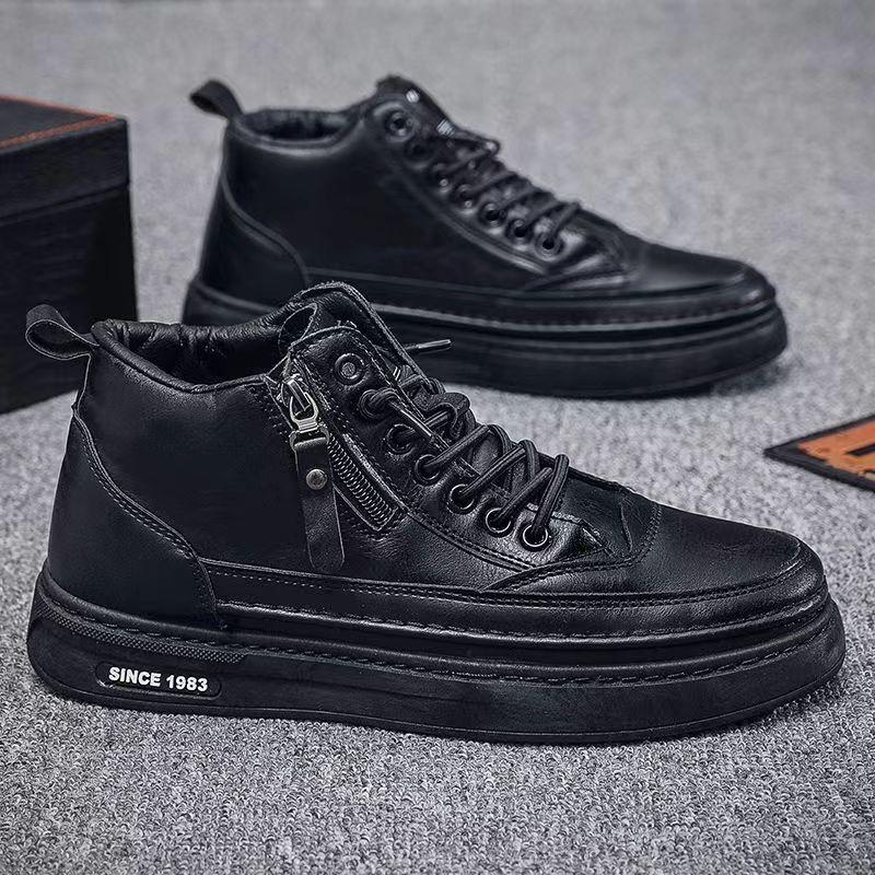 Весенние мужские новые дышащие ботинки Мартина с высоким берцем, мужская кожаная обувь