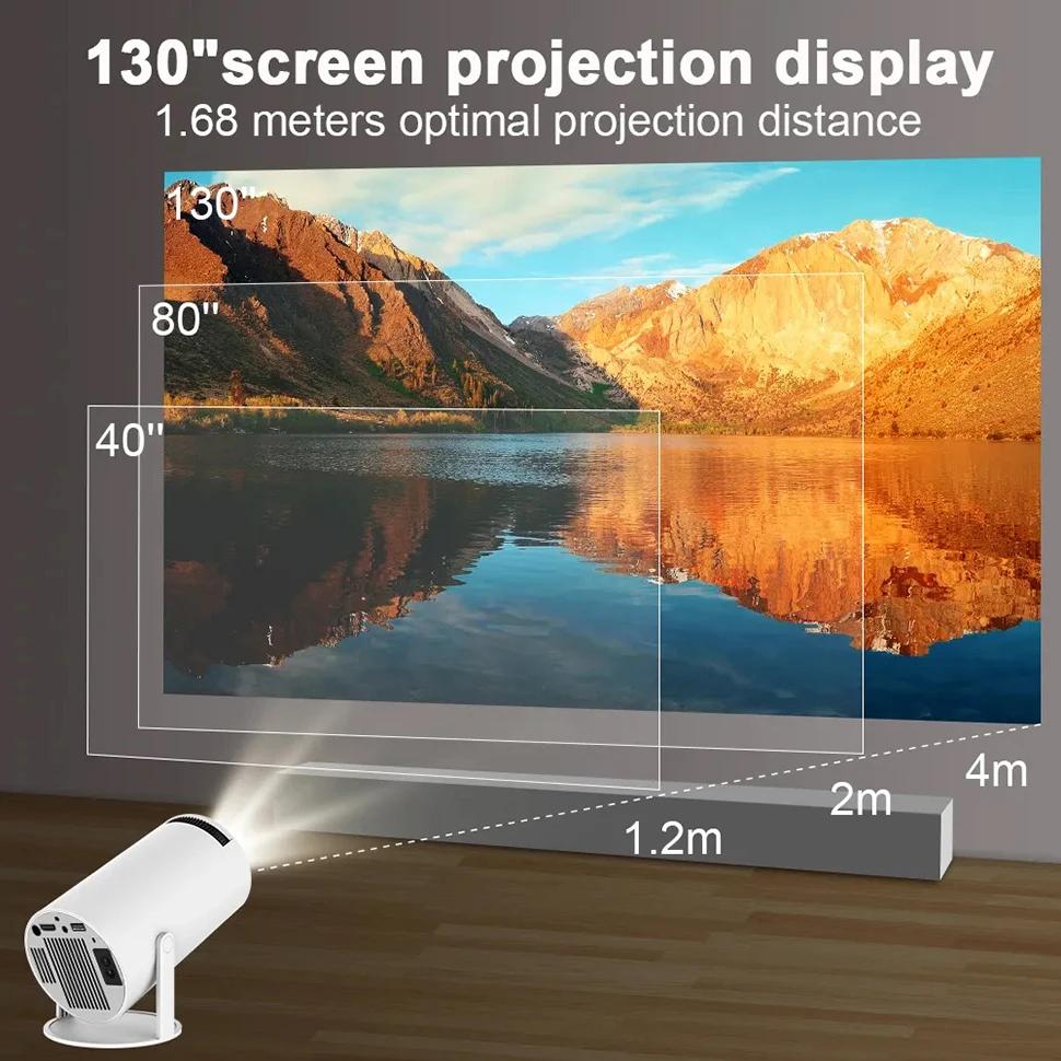 Portable Projector HY300 4K Decoding Android 11 5G WiFi 6 200 ANSI Allwinner H713 BT5.0 1080P 720P Home Cinema Outdoor Projector