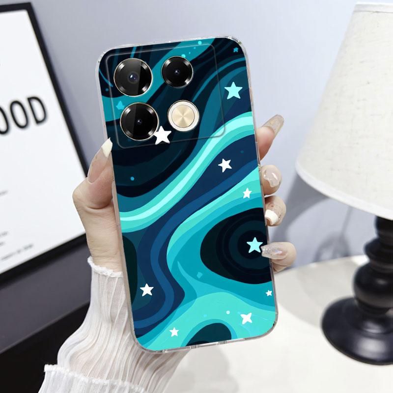 Для Infinix Note 40 Pro 5G4G Чехол Защитная крышка Для Infinix Note 40 Pro Plus Мраморный Прозрачный Мягкий силиконовый чехол для телефона Кот Fundas