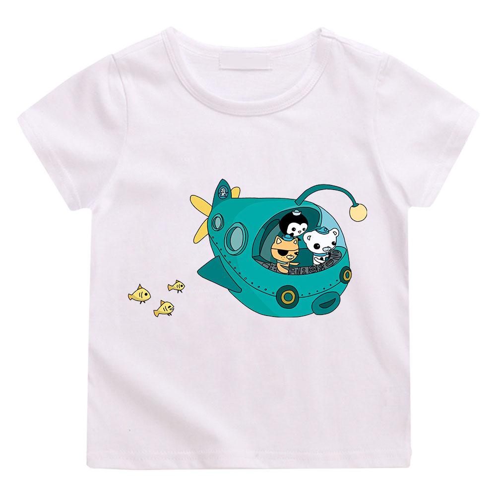 The Octonauts Cartoon Print  Anime T-shirt Pure Cotton Cute Funko Tee-shirt Children Camisetas Clothes Tees Top Comic Versatile