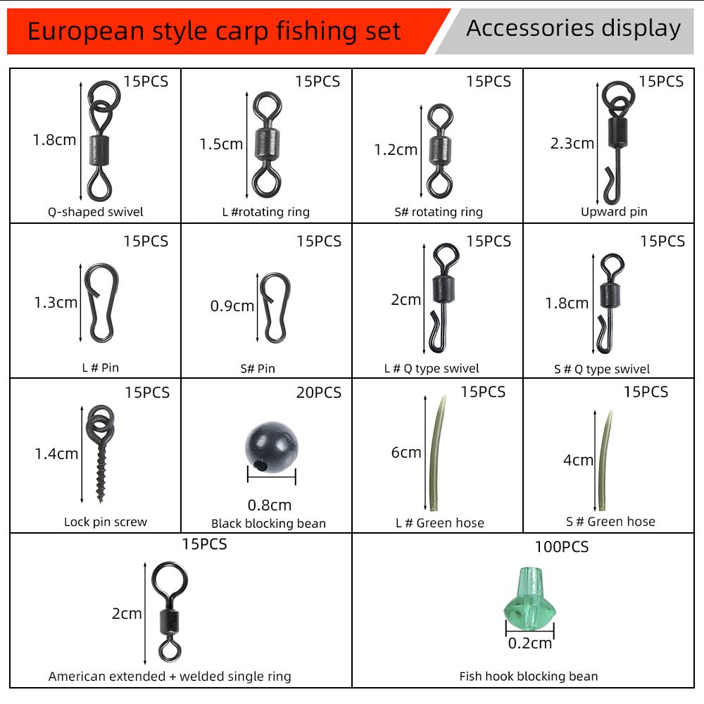 Наборы для ловли карпа, поворотные защелки, матовые черные быстросменные вращающиеся вертлюги, скоростные звенья, предотвращающие запутывание