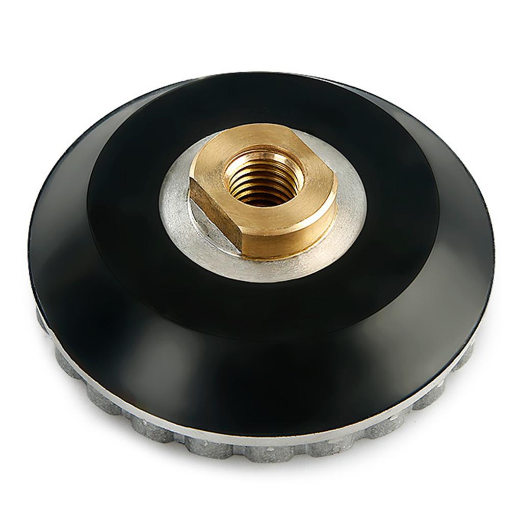 4Inch 100mm Aluminum Rubber Backing Pad With Brass Thread For Diamonds Polishing Pads M14 5/8-11 Thread Locking Mechanism
