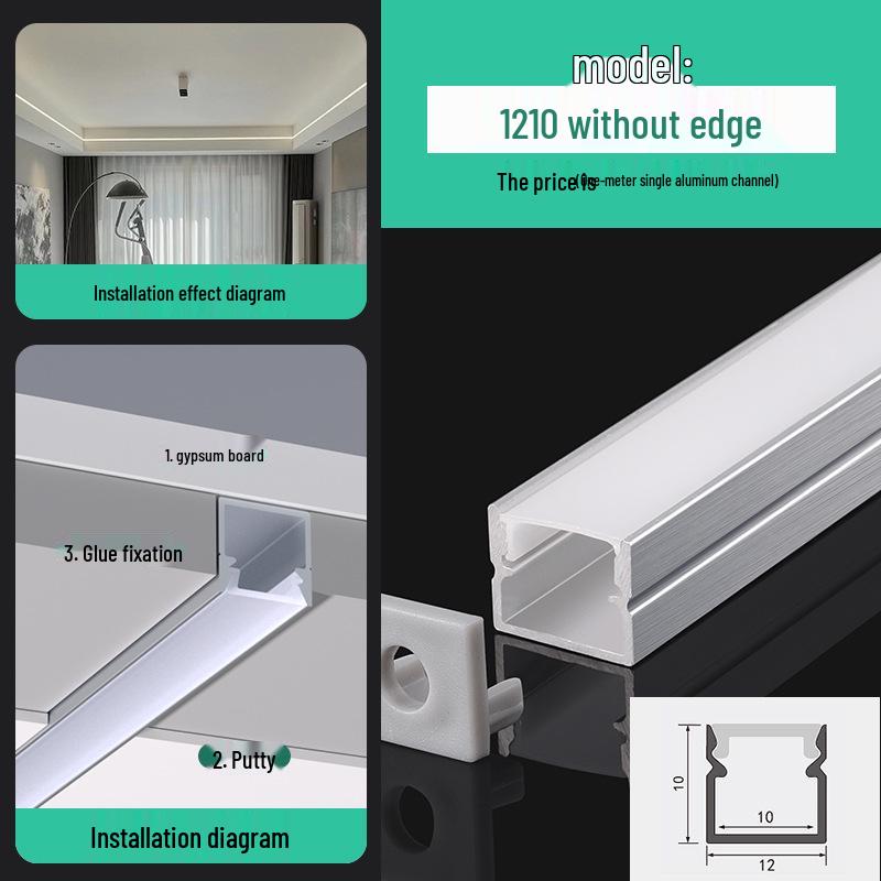 Seamless Linear Recessed LED Light Channel - Aluminum Strip Slot Design