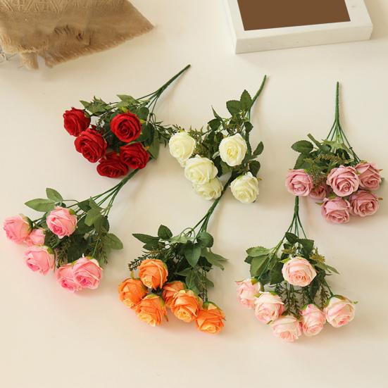 1 букет реалистичных искусственных цветов ручной работы из искусственного шелка, элегантный декор из искусственной розы для свадьбы