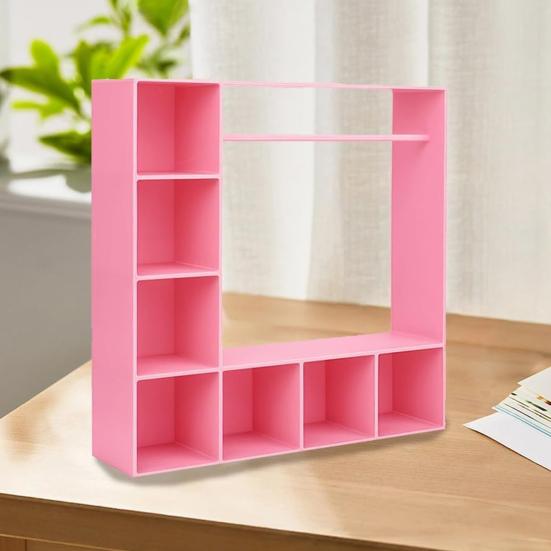 Мини кукольный шкаф с 10 вешалками Шкаф для хранения кукольной одежды для демонстрации Аксессуары для кукольного домика