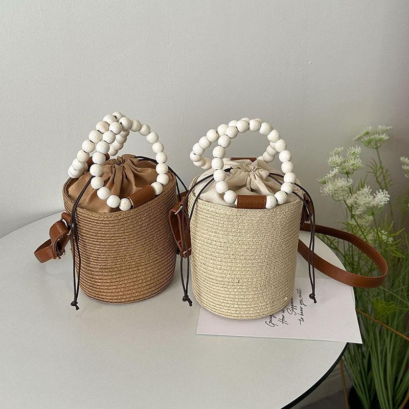 Straw Beading Shoulder and Crossbody Bags for Women Solid Sense of Luxury Grace Handbags Casual Fashion