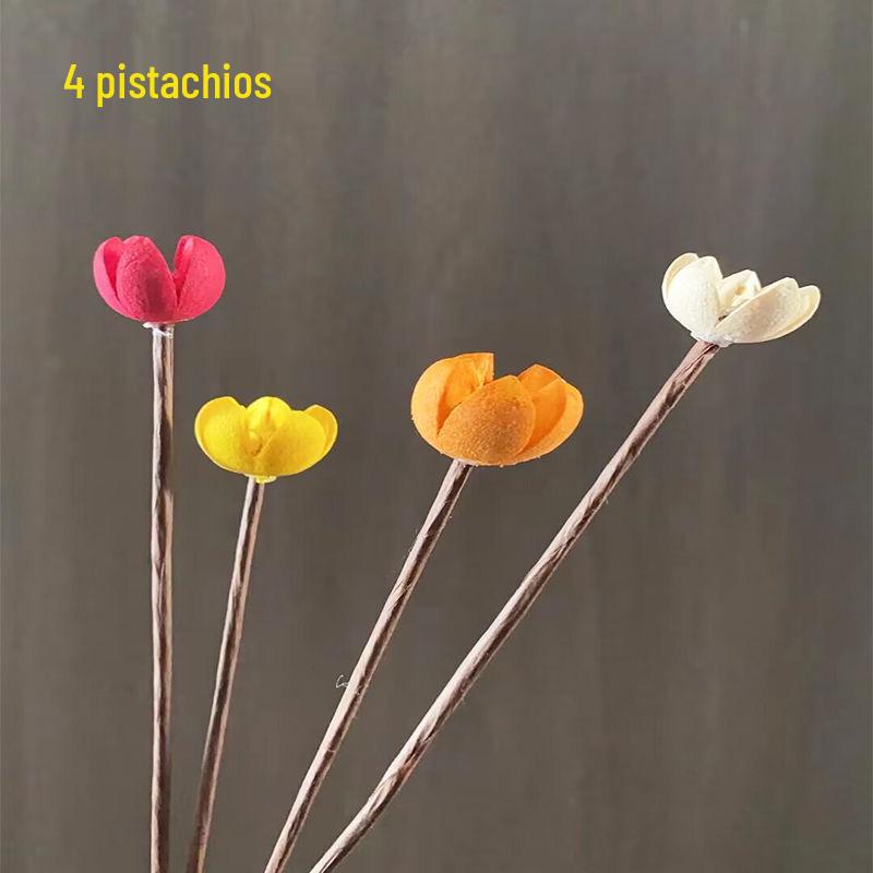 Zen Bouquet: Preserved Natural Cotton and Wheat Ear Flower Arrangement for Living Room Decor