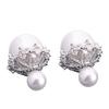 Double Sided Imitation Hollow Flower Ball Ear Stud AVE