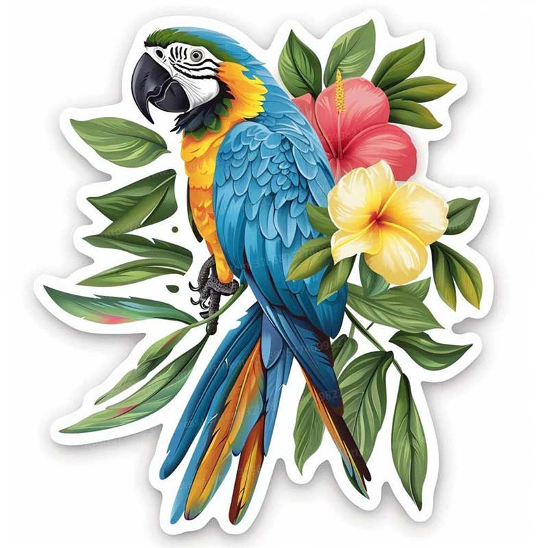 Blue Parrot Car Sticker Vinyl Decal Waterproof Rear Window Motorcycle Camper Bumper Truck Laptop Decoration Y163