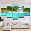 5 Panels Landscape Waterfall Forest Lake Canvas Painting Posters and Prints Wall Art Pictures Living Room Home Decor No Frame