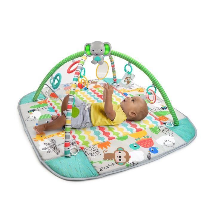 BRIGHT STARTS Tapis d'éveil bébé, parc à balles, Tropical, 5 modes de jeu - 40 balles - 7 jouets détachables, Cadeau Noël bébé