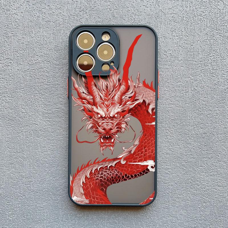 Роскошный модный чехол для телефона с восточным драконом для iPhone 11 12 13 Mini Pro Max 14 15 16 Pro Max Plus XR XS X 7 8 Plus Морская волна INS Чехол