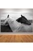 Black and White Double Horse Decorative Canvas Painting Wall Art Home Decor Art