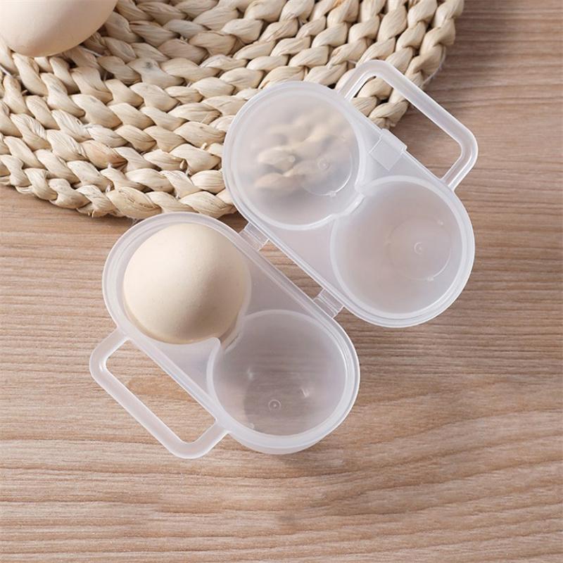 1 шт. 2-секционный уличный переносной ящик для яиц, пластиковый лоток для яиц, холодильник, ящик для хранения яиц, амортизирующий и устойчивый к падению, загрузчик яиц