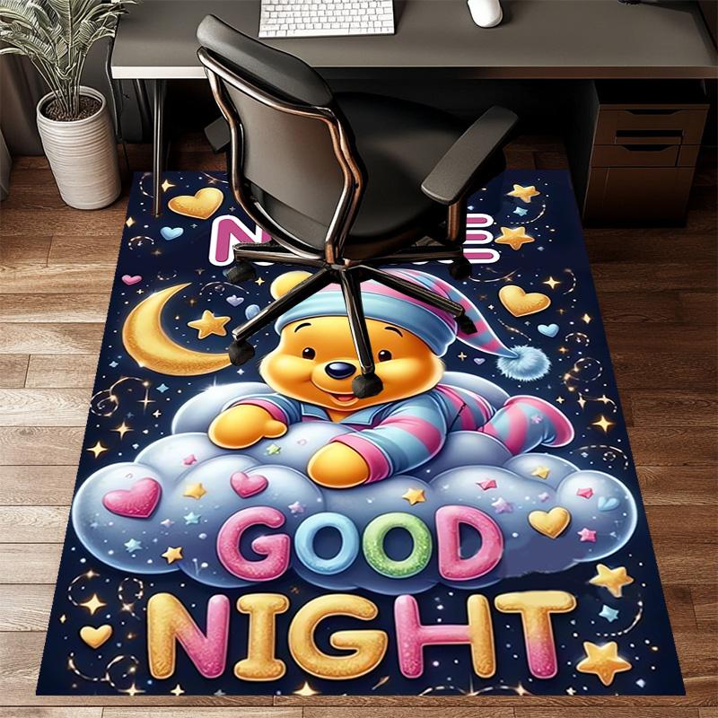 Custom Winnie Mat Personalized Name, Polyester Washable Indoor Entryway Rug, Gift for Christmas, Easter, Thanksgiving Day
