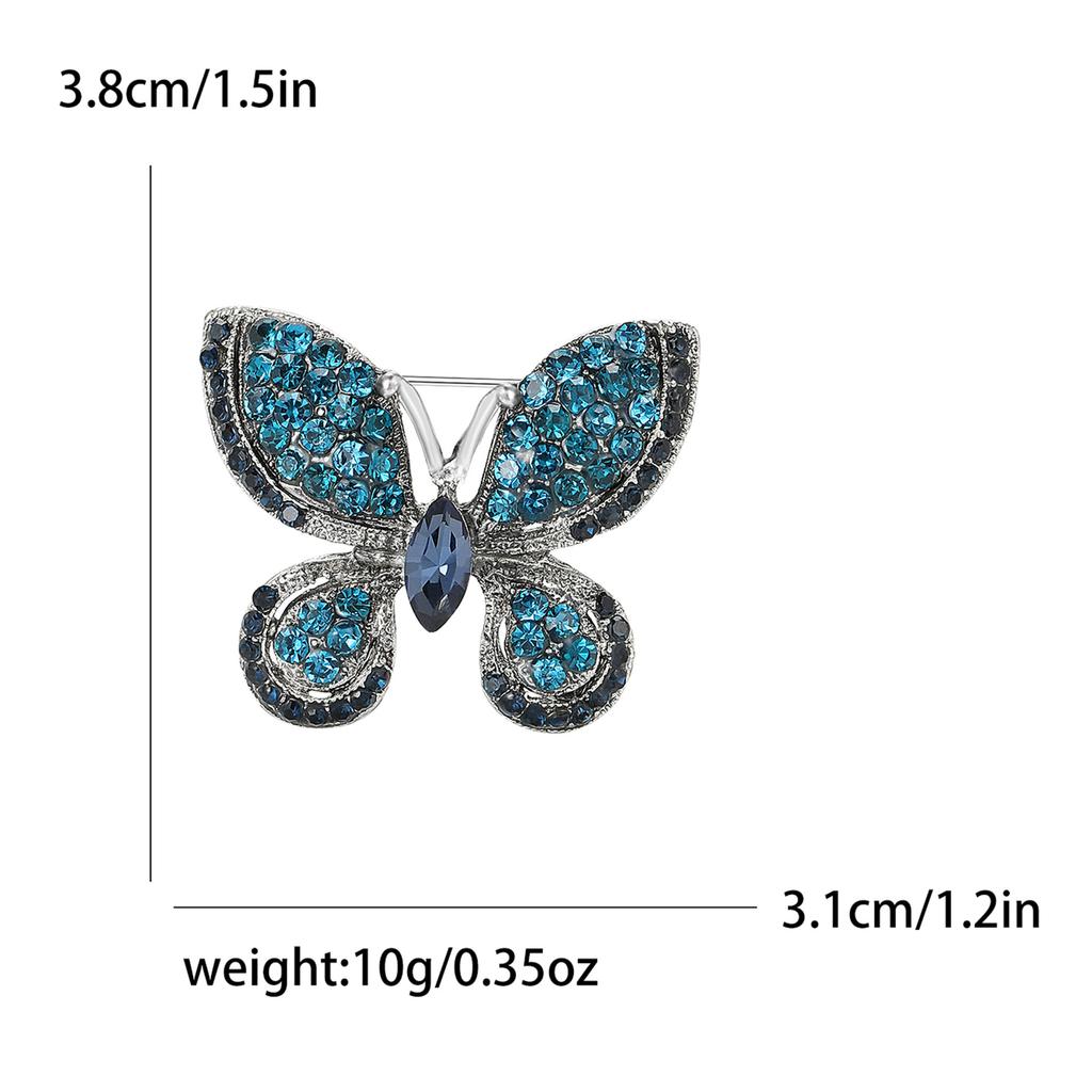 Creative Exquisite Alloy Rhinestone Butterfly Brooch Fashion Temperament Women'S Cardigan Shawl Corsage Jewelry Pin