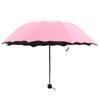 Portable Three-fold Umbrella Meet Water Flowering Sunny and Rain Dual-use Umbrella Anti-ultraviolet Sun Umbrella Strong Umbrella