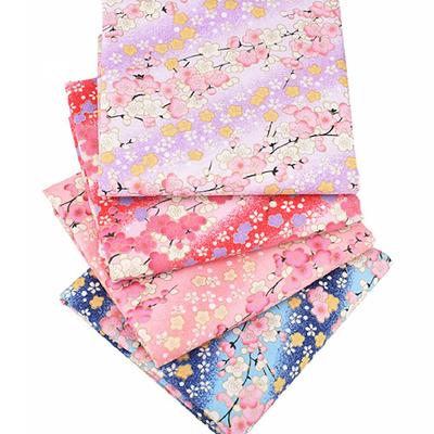 Misaki Ткань с японским узором, Лоскуты, Японский крой 24 см x 24 см, Набор, Цветочный, Металлик, Хлопок, Ткань, Ткань, Стильный, Рукоделие, DIY, Ручная работа,